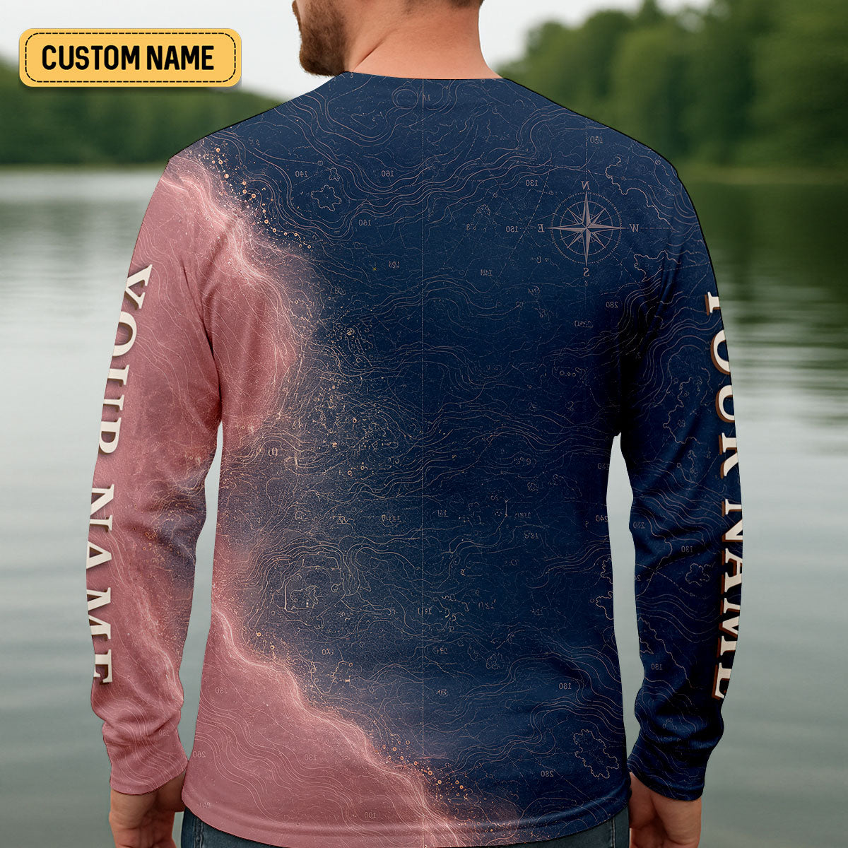 Lake Ontario Great Lakes Fishing UPF Shirt, Long Sleeve Fishing Shirt, Mens Fishing Shirts