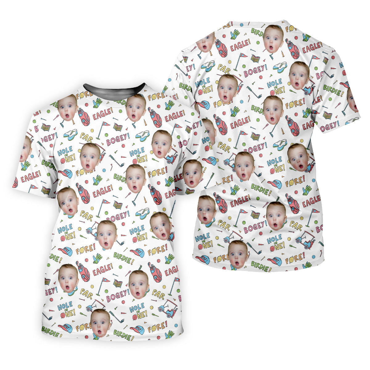 Custom Photo Shirt, Funny Golf Polo ShirtGolf Presents For Dad, Christmas Golf Gift