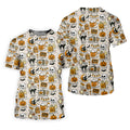 Spooky Witches, Spooky Cat, Cute Halloween T-Shirts, Mens Golf Polo Shirts, Golfing Apparel