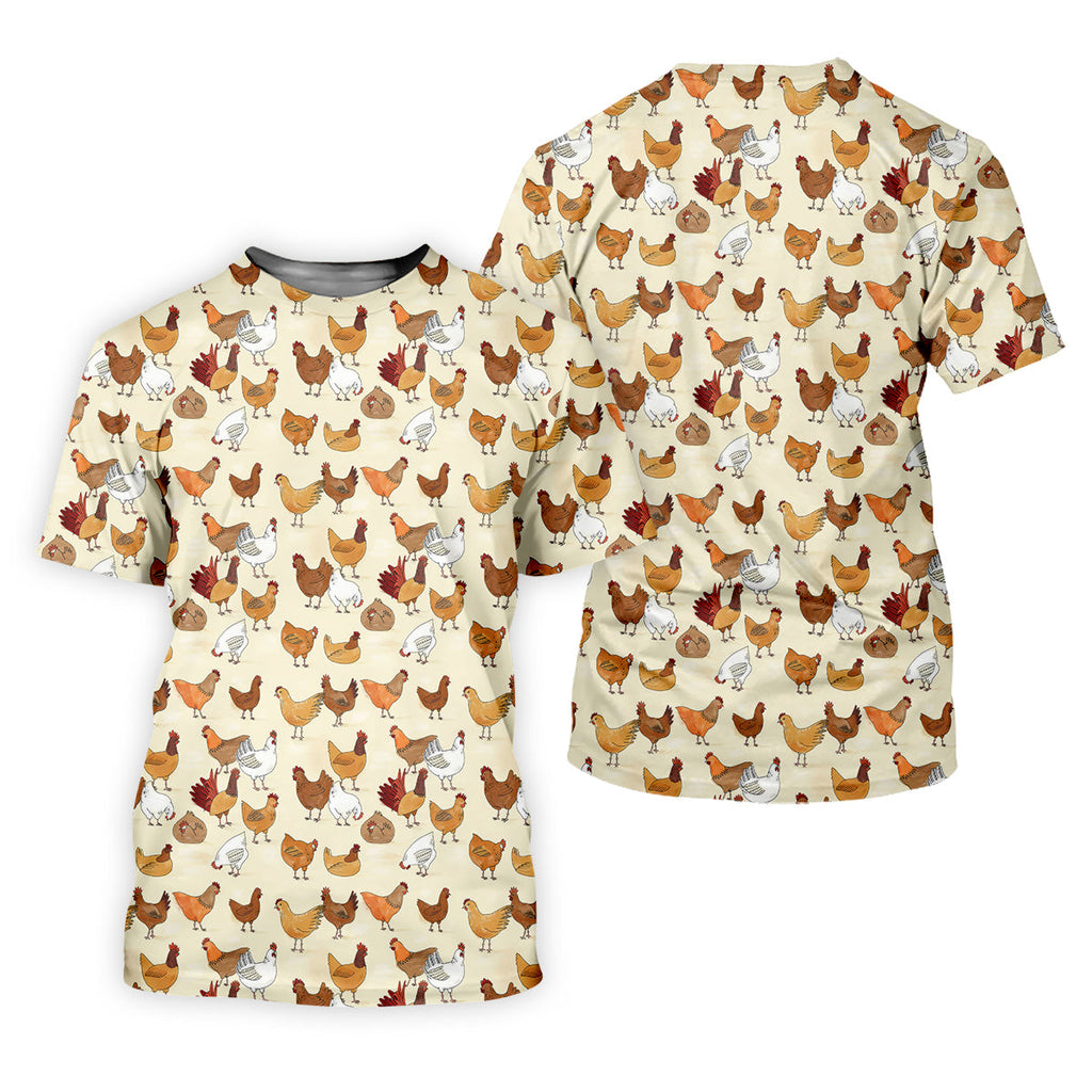 Chicken Family Custom Men's Funny Graphic Golf Polo ShirtChicken Lover Gifts, Dad Golf Gift