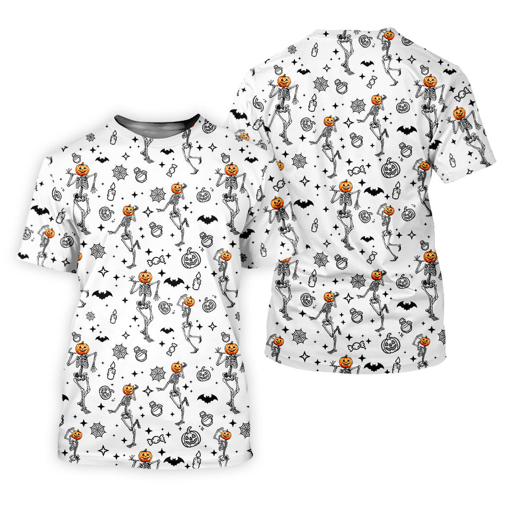 Skeleton Golf Shirt, Halloween Golf Shirt, Fun Golf Polos, Men's Long Seeve Golf Shirts, Golf Gifts For Men