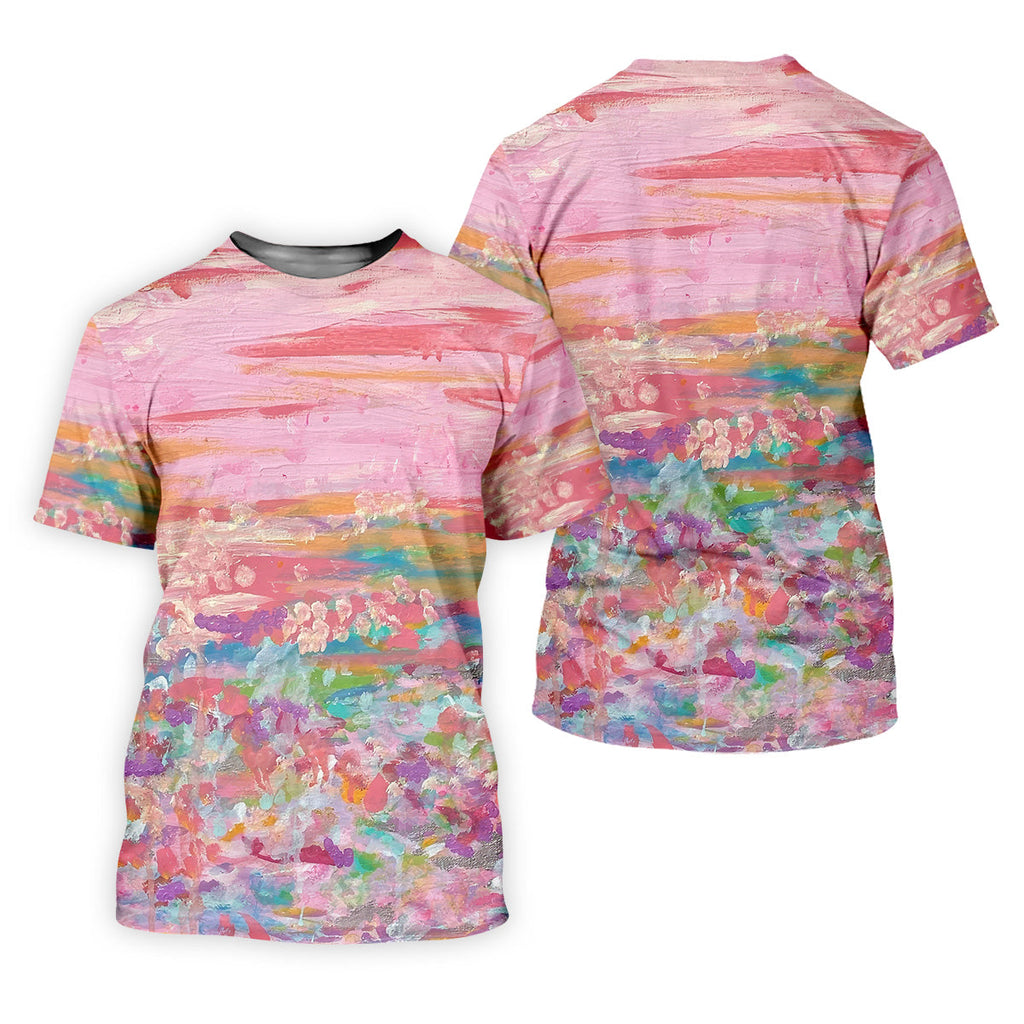 Ombre Colorful Breast Cancer Golf Shirt, Couple Golf Shirt, Matching Golf Shirt, His And Hers Golf Shirts