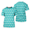 Ovarian Cancer Teal Argyle Men's Golf Polo ShirtOvarian Cancer Awareness Shirt, Golf Gift For Men
