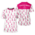 Funny Stick Figure Breast Cancer Golf Shirt, Fun Golf Shirts For Men, Breast Cancer Support Shirt