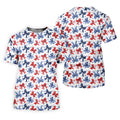 Red White & Blue Bows Shirt, Men's 4th Of July Shirts, Funny Mens Golf Polo Shirt, Gift For Golfing Dad