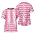 Breast Cancer Golf Shirt, Pink Golf Shirt Men, Pink Argyle Golf Shirt, Breast Cancer Awareness Shirts
