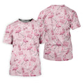 Funny Flamingo Pink Ribbon Men's Polo ShirtBreast Cancer Awareness Shirt, Golf Shirts For Men