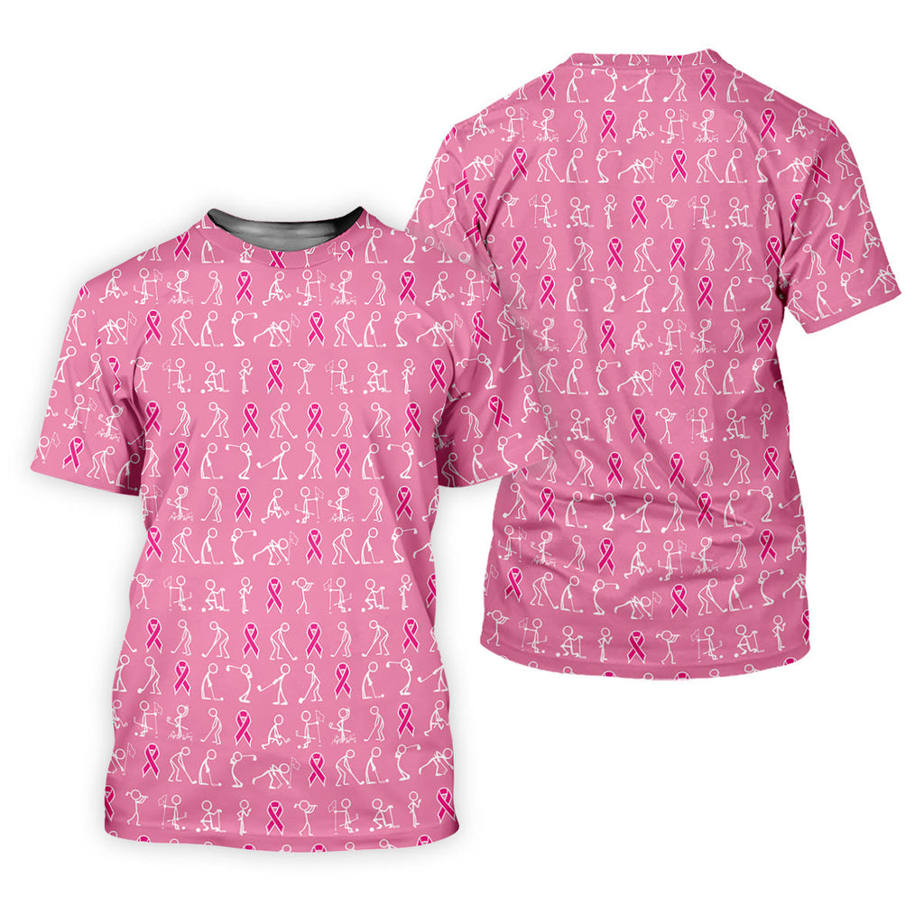 Breast Cancer Funny Figure Golf Shirt, Breast Cancer Awareness Shirts, Couple Golf Shirt. Matching Golf Shirt