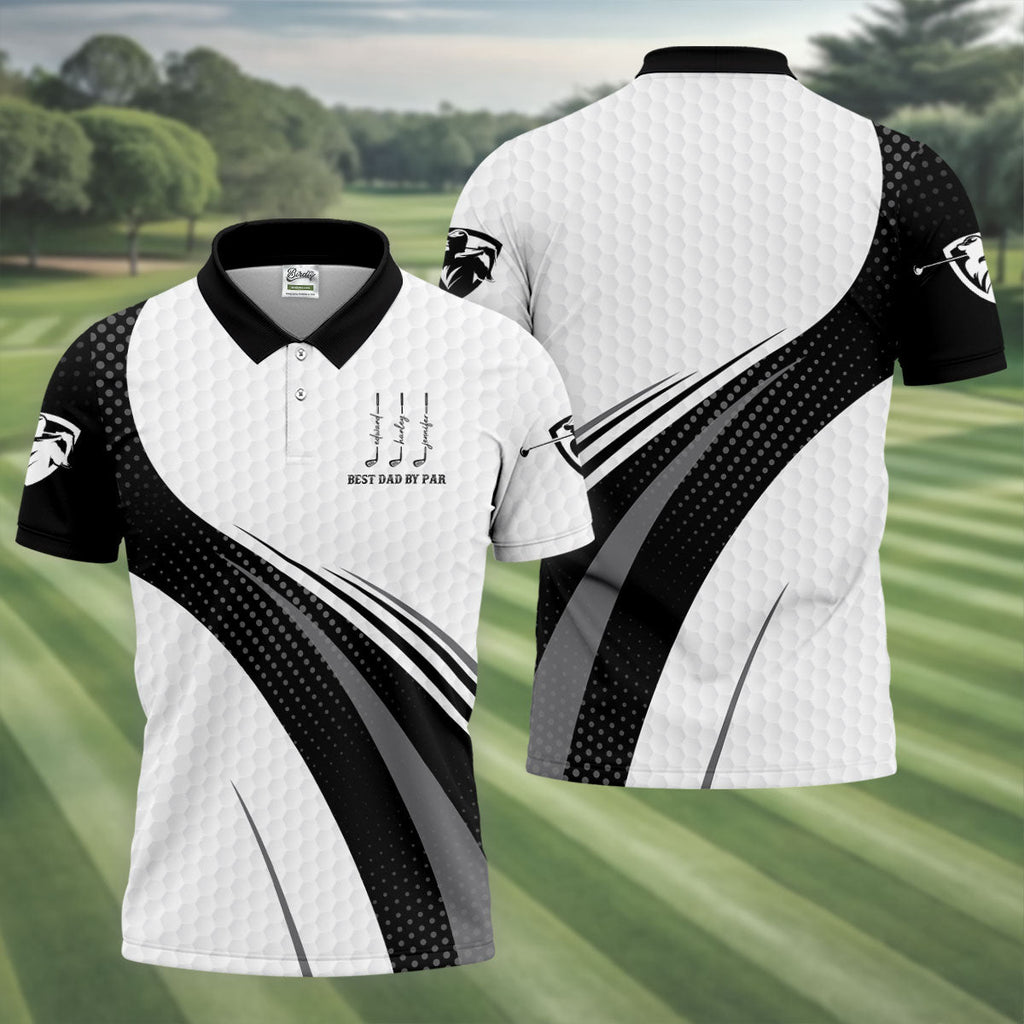 Best Dad By Par Dimple Pattern Father's Day Golf Shirt, Polo ShirtFor Men, Gift For Golf Dad