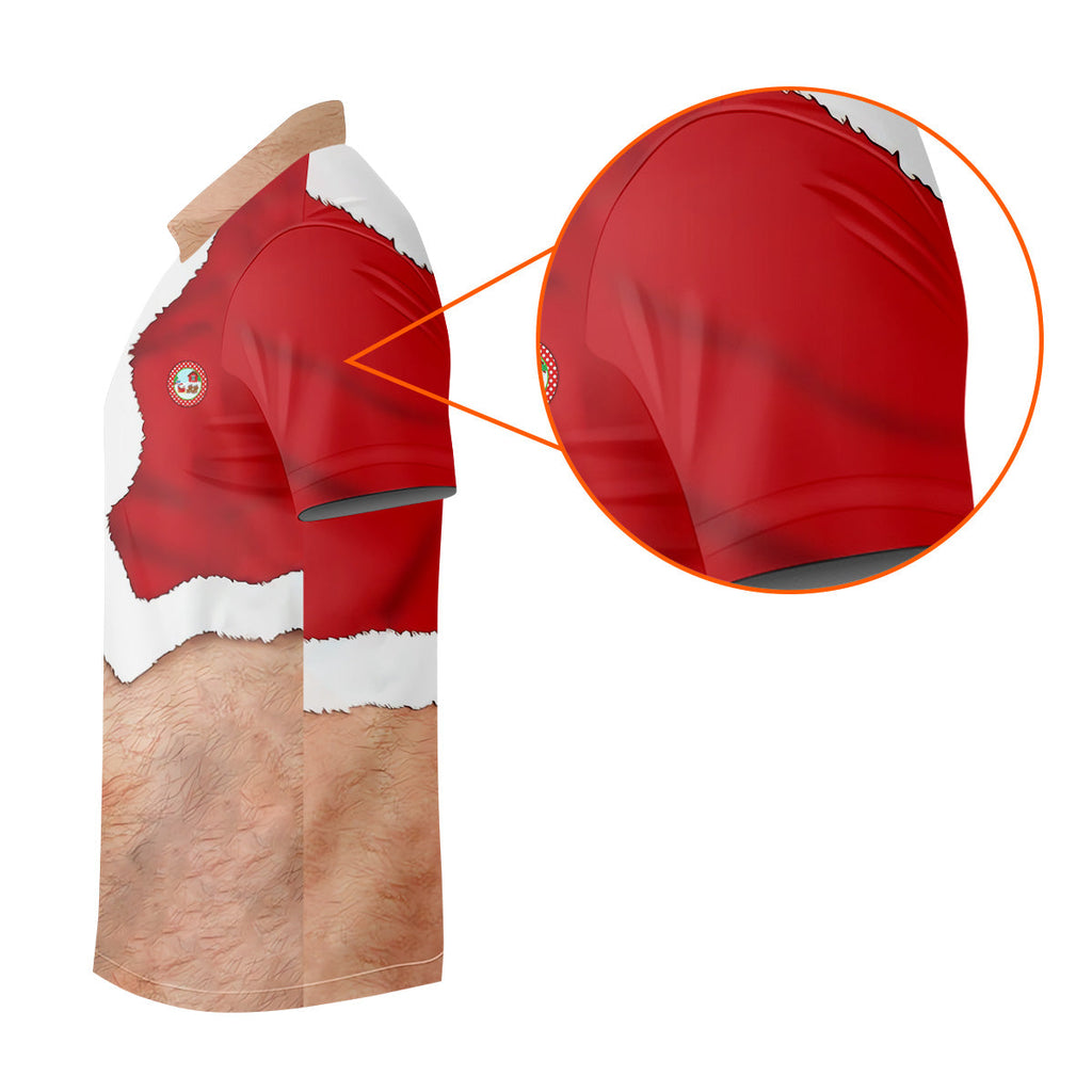 Funny Santa Costume Golf Polo Shirts, Custom Golf Shirt, Unique Gift For Golfer, Fun Golf Shirts For Men