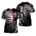 American Flag Golf Ball Funny Golf Polo Shirt, Christmas Golf Gift