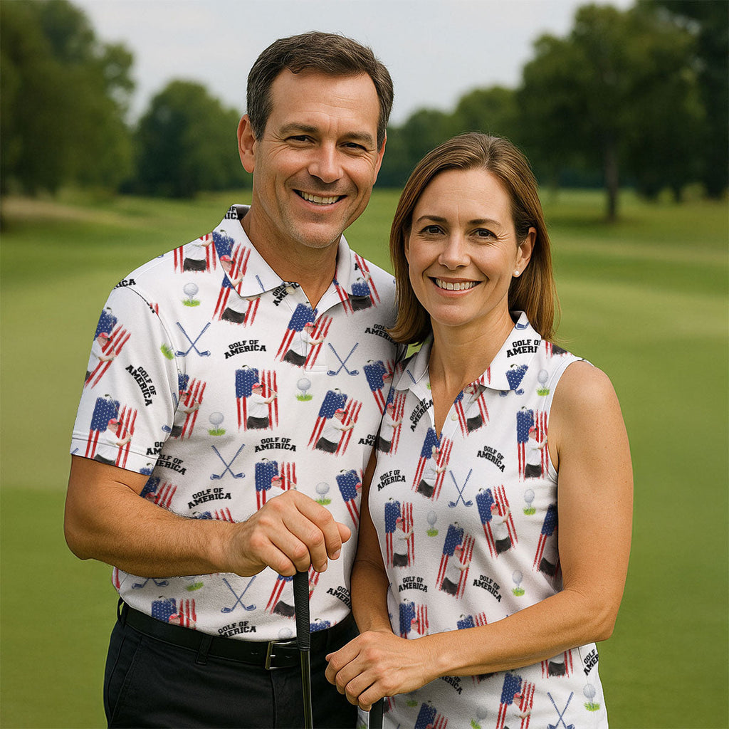 Golf Of America Patriotic Golf Shirt, Men's Funny Golf Shirts, 250 Years 4th Of July Golf Shirts For Men