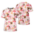 Seamless Pattern, Men Palm Tree Shirt, Pink Golf Shirt, Hawaiian Shirts With Faces, Great Golf Gifts For Guys