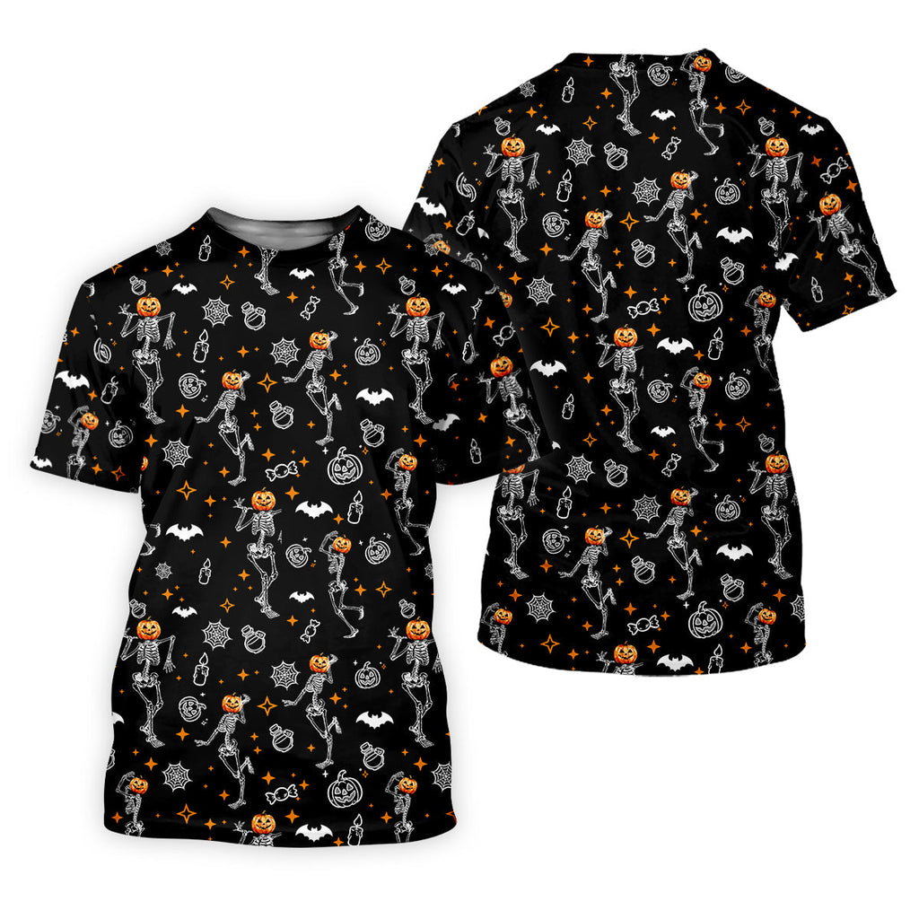 Skeleton Black Golf Shirt, Halloween Golf Shirt, Fun Golf Polos, Men's Long Seeve Golf Shirts, Golf Gifts For Men