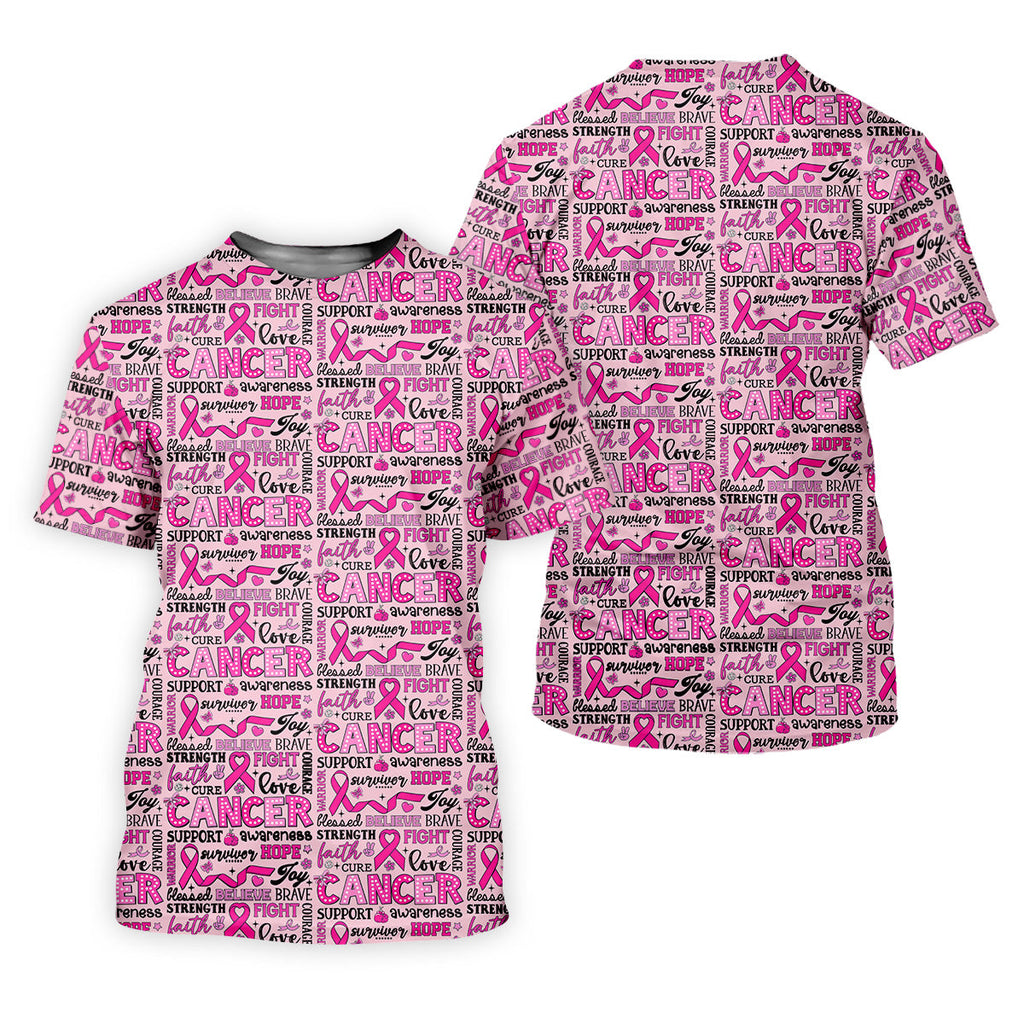 Pink Ribbon Breast Cancer Awareness Shirt, Ladies Sleeveless Tops, Ladies Golf Shirts, Golfing Apparel