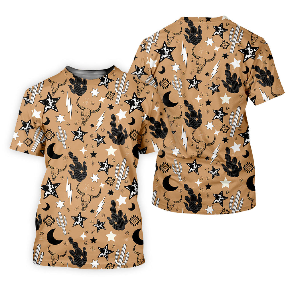 Western Star Seamless Pattern Ladies Sleeveless Polo, Ladies Golf Shirts, Golfing Apparel