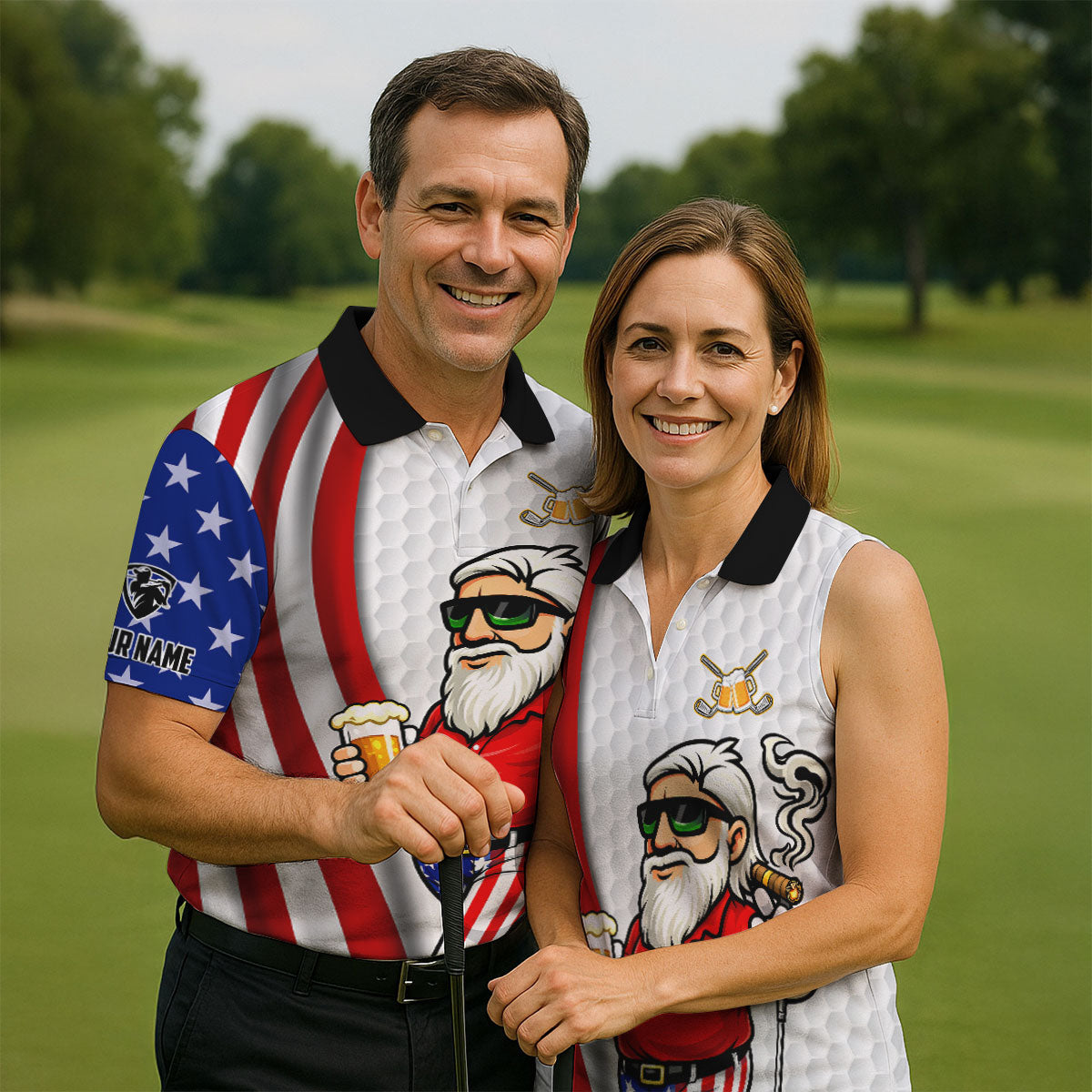 Happiness Is An Old Man With A Beer Funny 4th Of July White Golf Shirt, 250th Anniversary Golf Shirts For Men