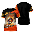 Custom Flame Skull Golf Polo ShirtGolfing Apparel, Mens Golf Gift, Funny Golf Shirt