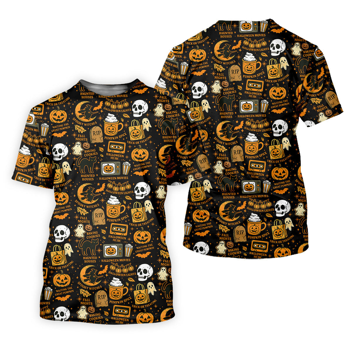 Vintage Halloween Cat Golf Polo Shirts, Halloween Theme Shirts, Ghost Pumpkin Ladies Golf Shirts, Golfing Apparel