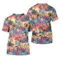 Men Palm Tree Shirt, Seamless Pattern, Hawaiian Shirts With Faces, Mens Golf Polo Shirt Mens Hawaiian Shirt