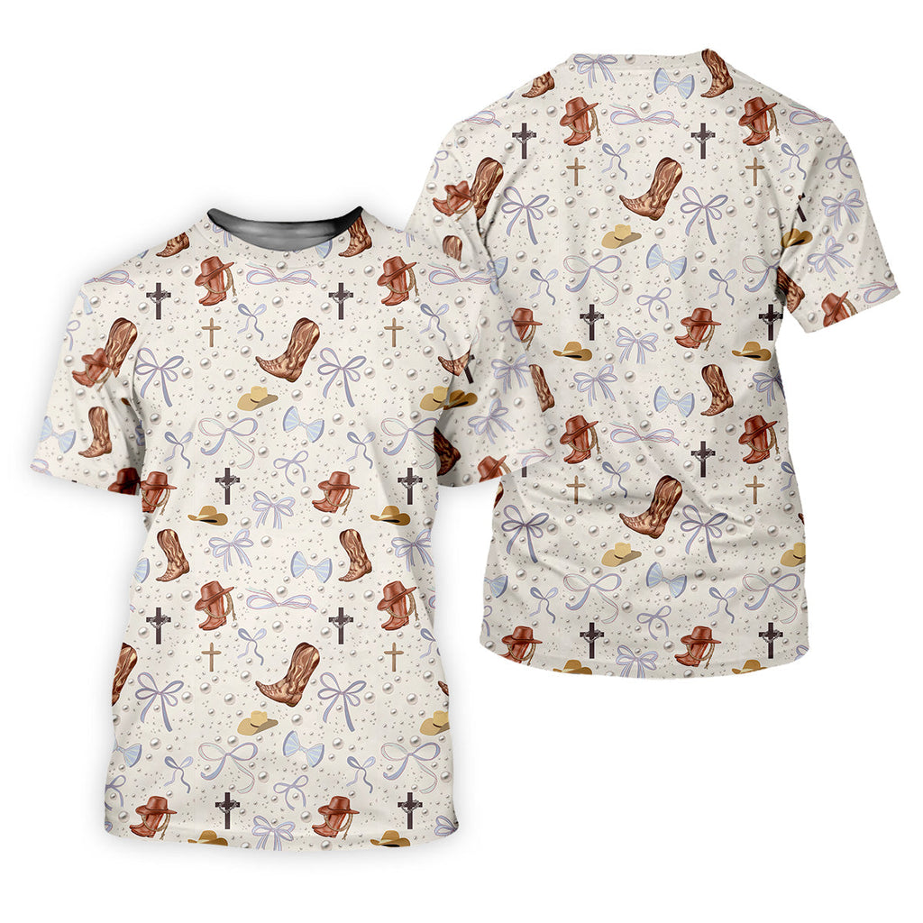 Coquette Pattern Western Golf Shirt, Fun Golf Shirts For Men, Men's Golf Polo, Golfing Apparel