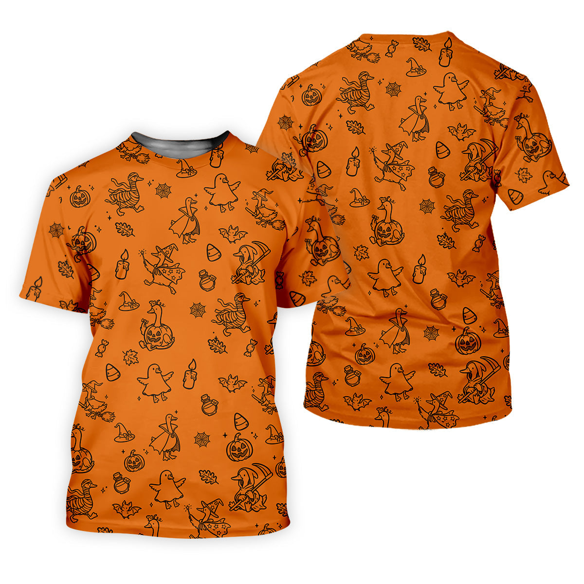 Goose Halloween, Doodle Pattern, Orange Golf Shirt, Mens Funny Golf Shirts, Long Sleeve Golf Shirts, Men Golf Polo