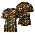 Vintage Halloween Cat Golf Polo Shirts, Halloween Theme Shirts, Ghost Pumpkin Mens Golf Polo Shirts, Golfing Apparel
