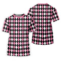 Black Pink Argyle Men's Golf Polo ShirtGolf Gift For Men, Golfing Apparel, Matching Golf Shirt
