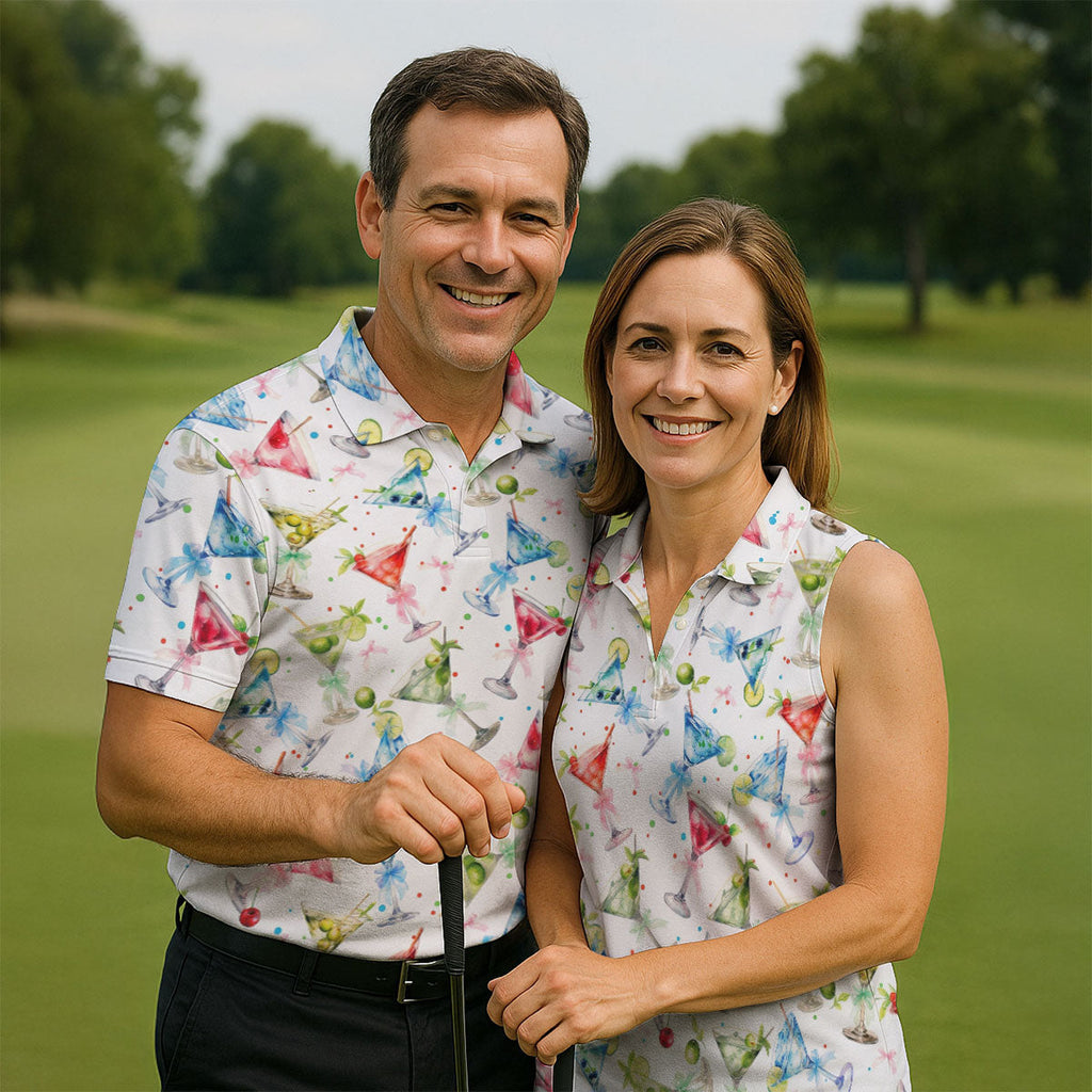 Coquette Martini Cinco De Mayo Celebration Golf Tops For Men, Summer Theme Polo ShirtFor Men