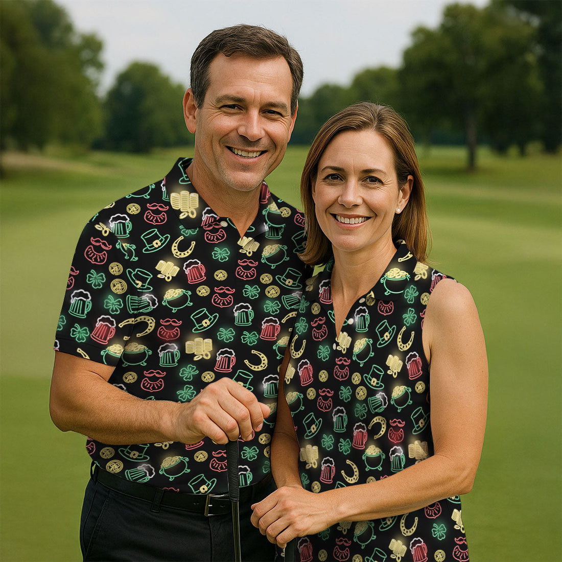 Leprechaun Hats Gold Coins Pot St Patrick's Day Shamrock Golf Shirt, Polo Shirts For Men, Golf Shirts For Men