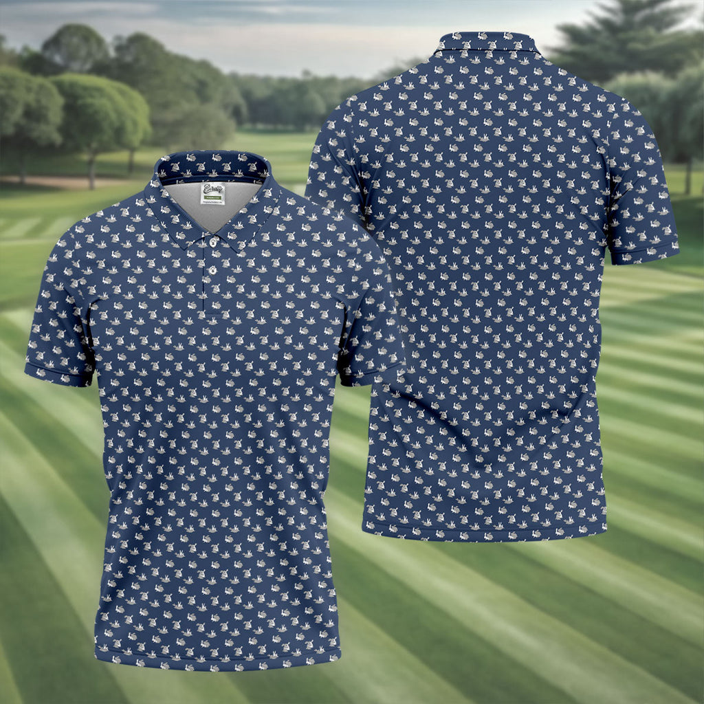 Rabbit Couple Naughty Position Men's Funny Golf Shirts, Valentines Golf Gift, Golf Shirts For Men