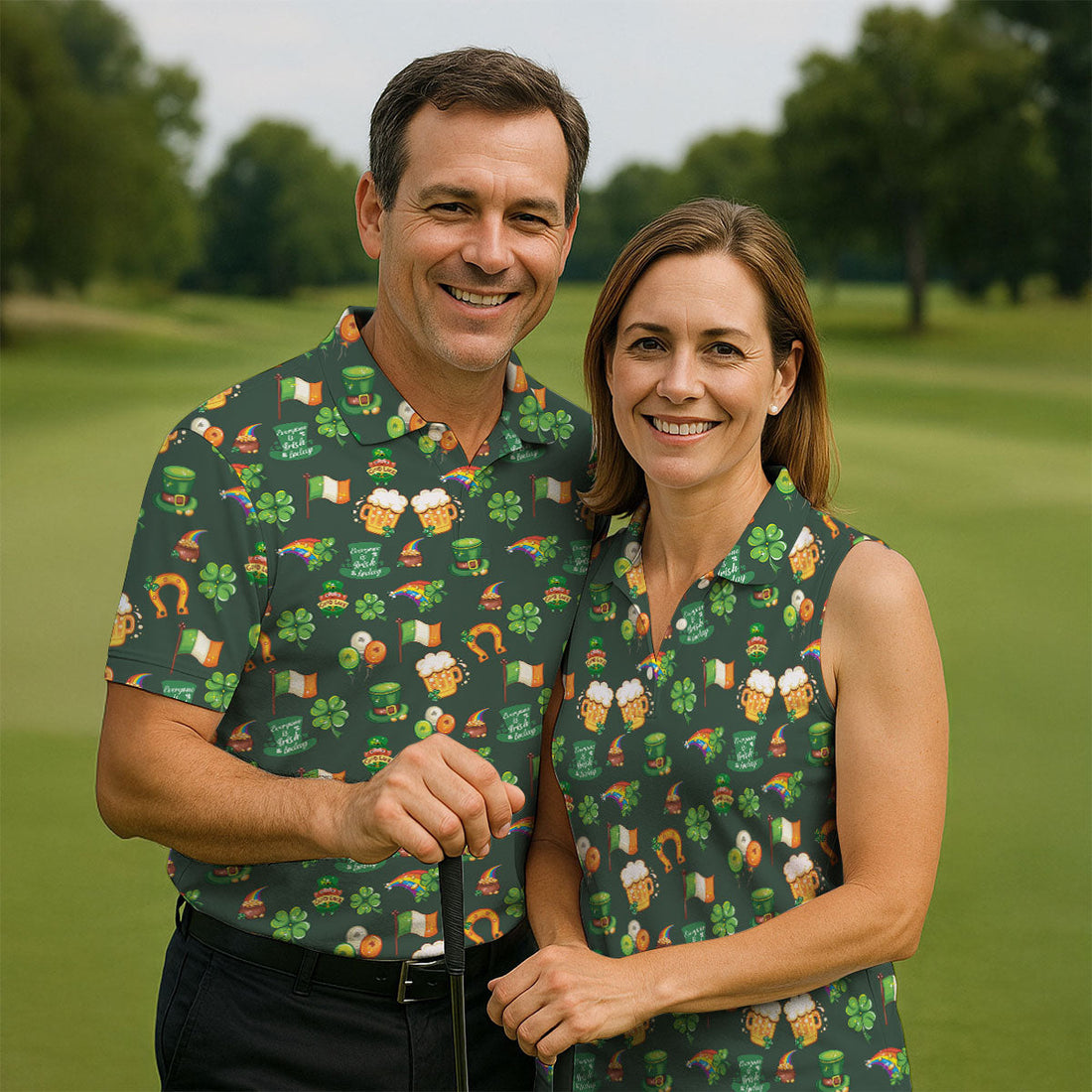 Everyone Is Irish Today Shamrock St Patrick's Day Dark Green Golf Shirt, Polo Shirts For Men, Golf Shirts For Men