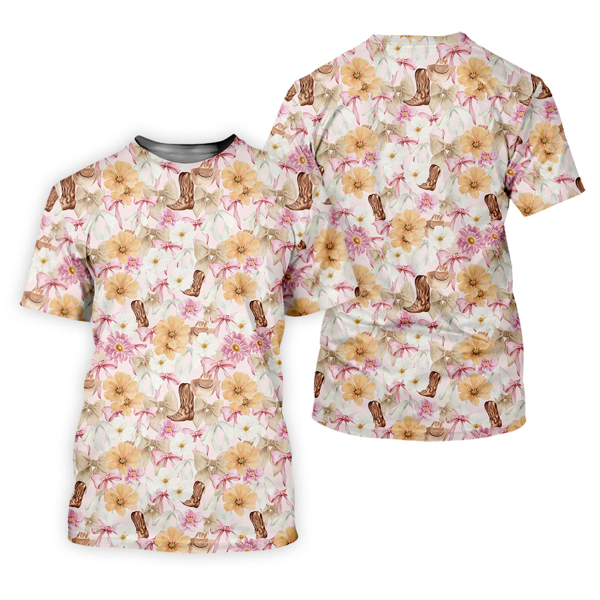 Coquette Flower Western Golf Shirt, Cute Golf Outfit, Matching Golf Shirt, Ladies Golf Shirts