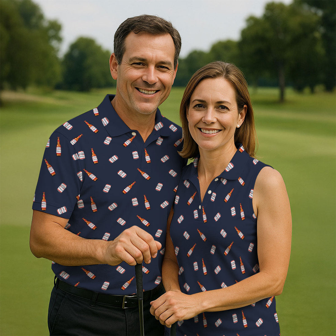 Puttweiser King Of Drive Golf And Beer Men's Funny Golf Shirts, Golf Tops For Men, Golf Shirts For Men