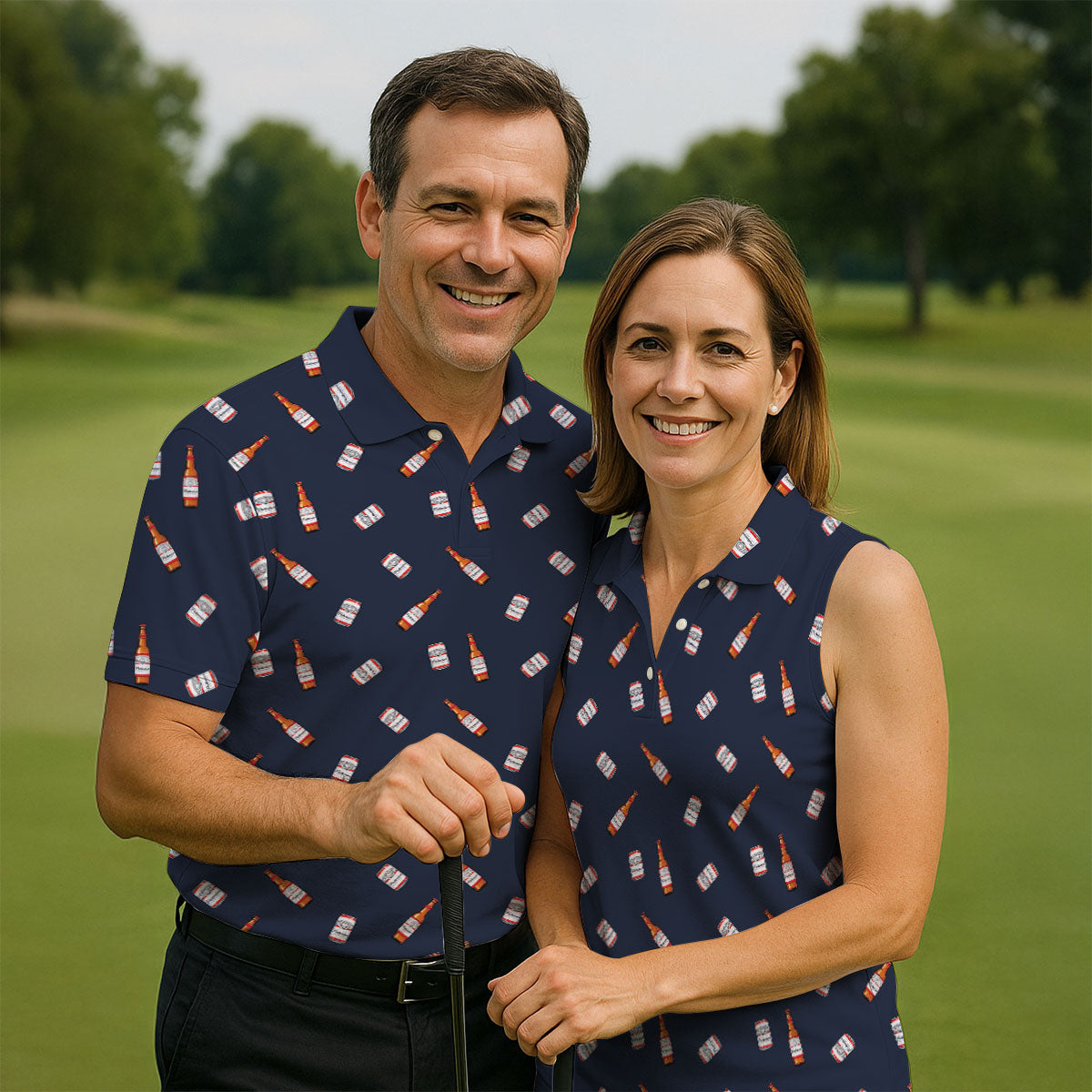 Puttweiser King Of Drive Golf And Beer Men's Funny Golf Shirts, Golf Tops For Men, Golf Shirts For Men