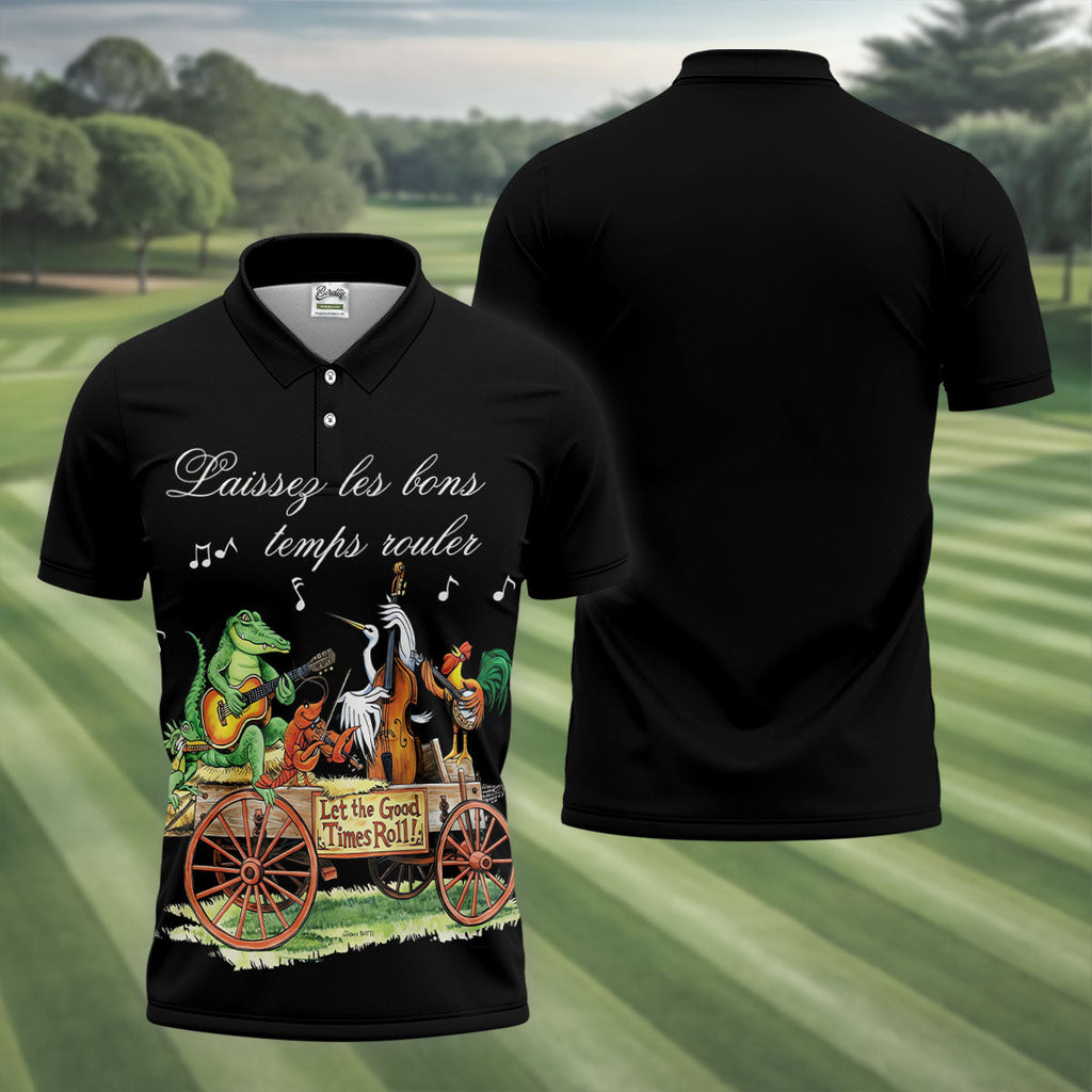 Let The Good Times Roll Animals Band Mardi Gras Celebrations Polo Shirts For Men, Golf Shirts For Men