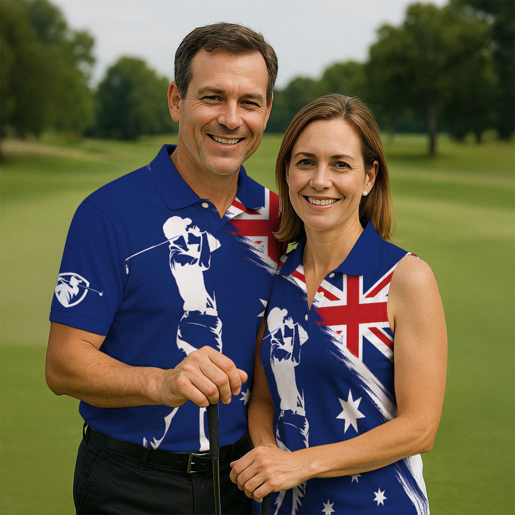Real Grandpas Play Golf Then Take A Nap Australia Flag Print Men's Funny Golf Shirts, Polo Shirts For Men