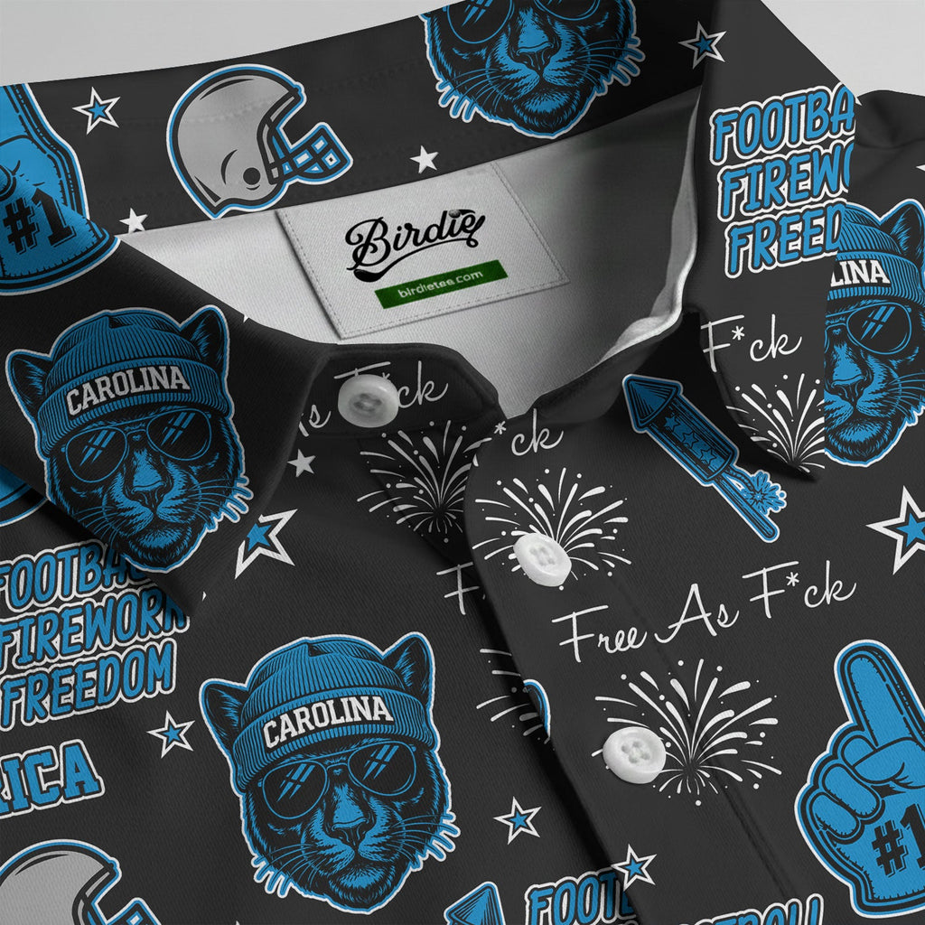Panther Blue Black And Silver Sport Polo, American Football League Gift Ideas For Football Fans