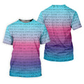 Blue Pink Ombre Mens Funny Golf Shirts , Fun Golf Shirts For Men, Men Golf Polo Shirts, Cool Golf Gifts