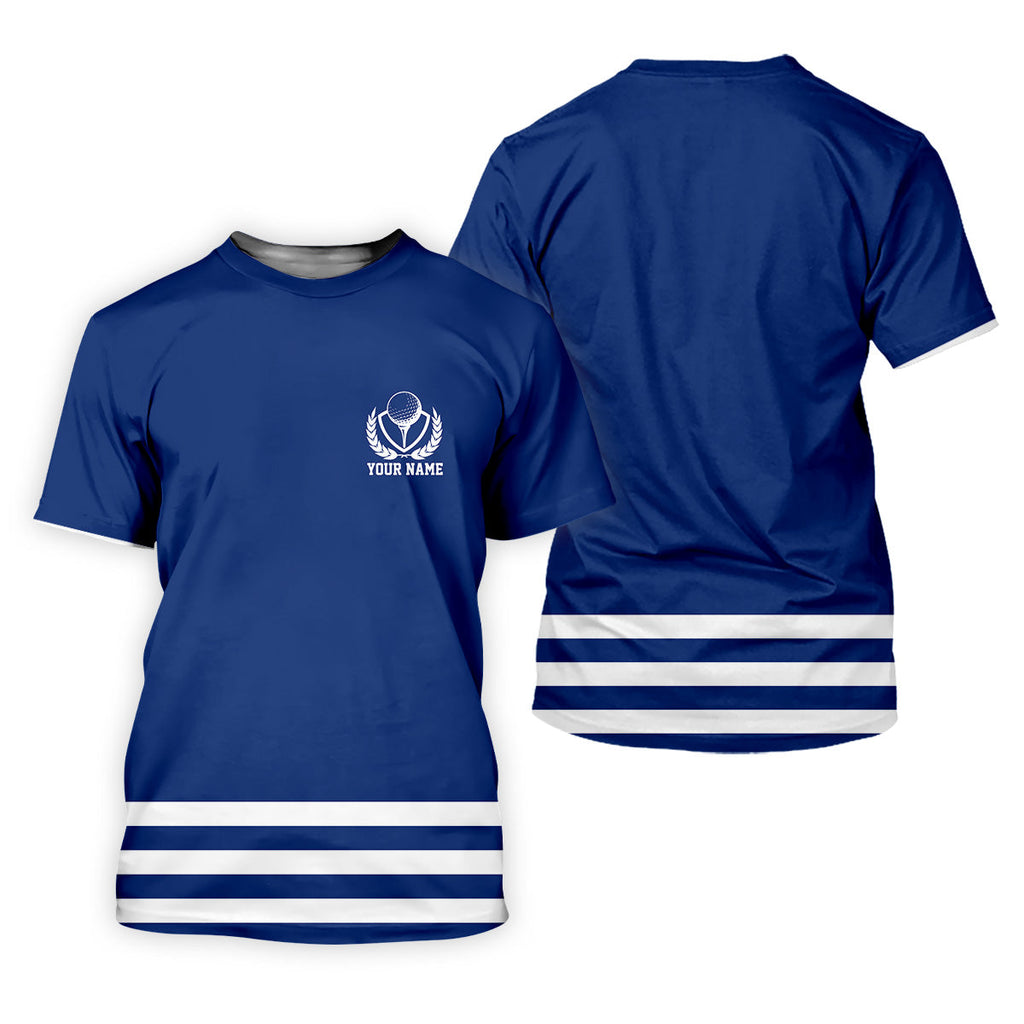 Blue And White Striped Golf Shirt, Golf Tops For Men, Mens Golf Polo Shirts, Cool Golf Gifts, Golfing Apparel