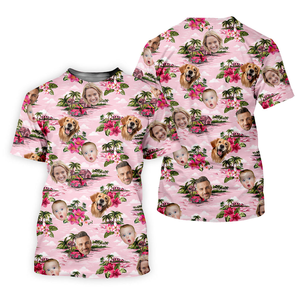 Mens Pink Hawaiian Shirt, Flower Men Shirt, Custom Team Shirt, Men Polo Shirt, Best Gifts For Men Golfers