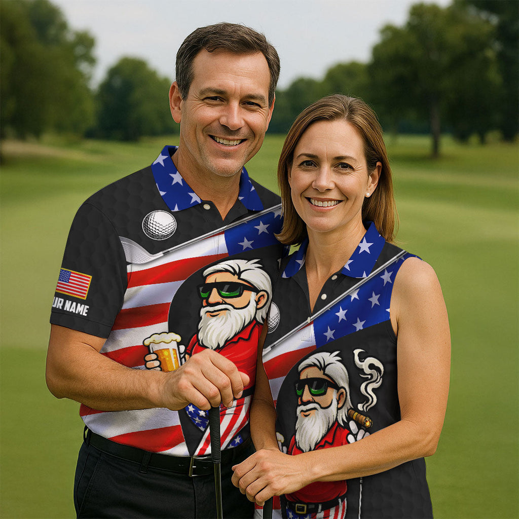 Swing Swear Drink Repeat Golf And Beer Patriotic Man 4th Of July Black Golf Shirt, 250 Years Golf Shirts For Men
