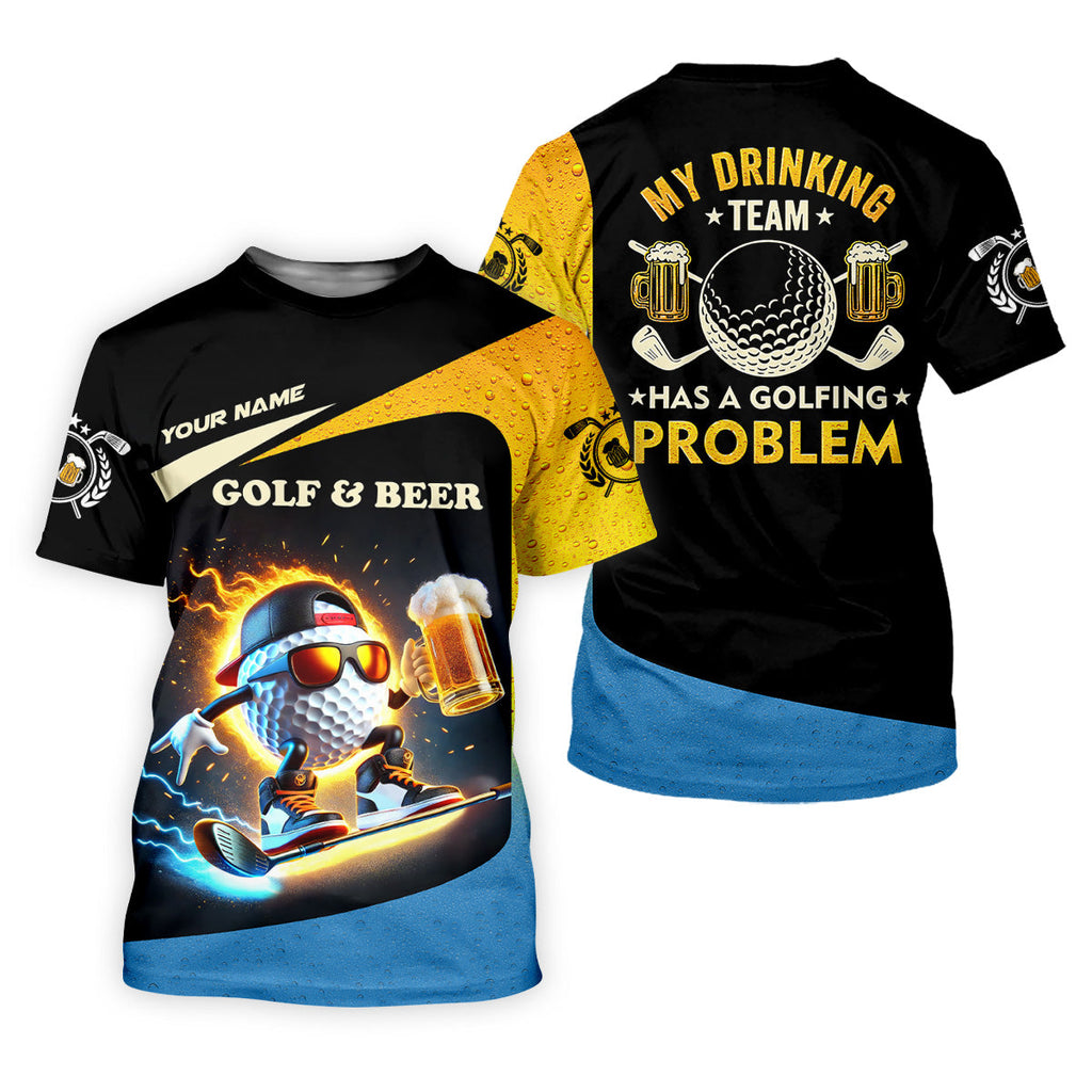 My Drinking Team Has A Golfing Problem Funny Golf Polo ShirtGift For Golfers, Team Golf Shirts