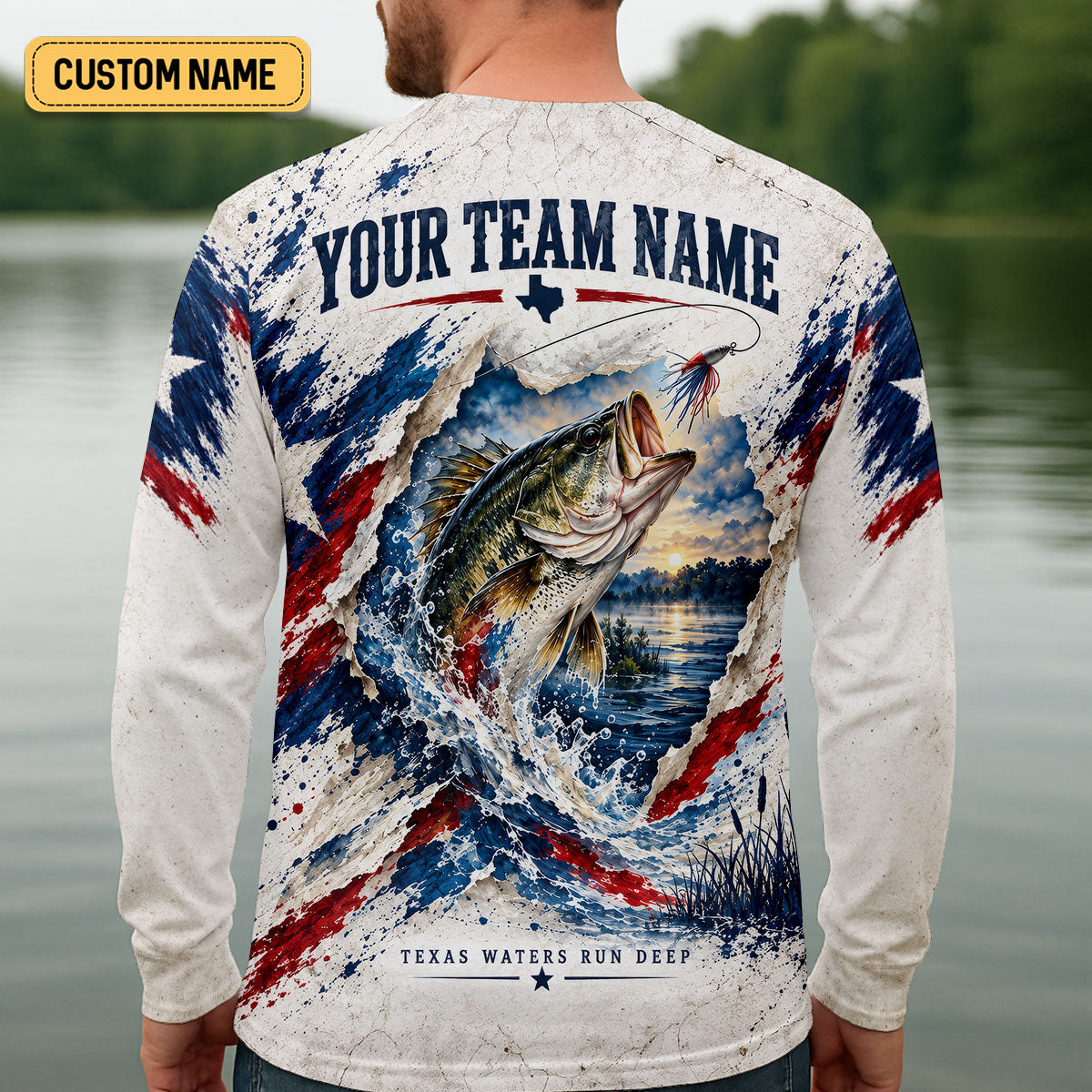 Personalized Texas Bass Fishing UPF Shirt, Fishing Shirts For Men, Bass Fishing Shirt