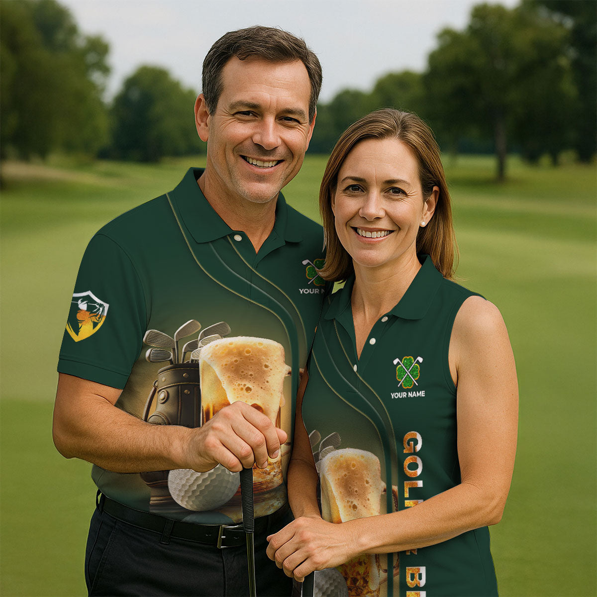 If You Drink Definitely Drive Golf And Beer St Patrick's Day Green Golf Shirts For Men, Golf Gift For Men