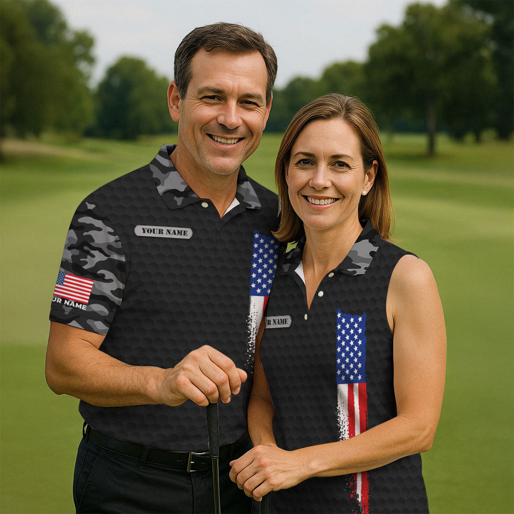 250 Years Of Freedom Black Camo Patriotic Golf Shirt, 4th Of July Golf Shirts For Men