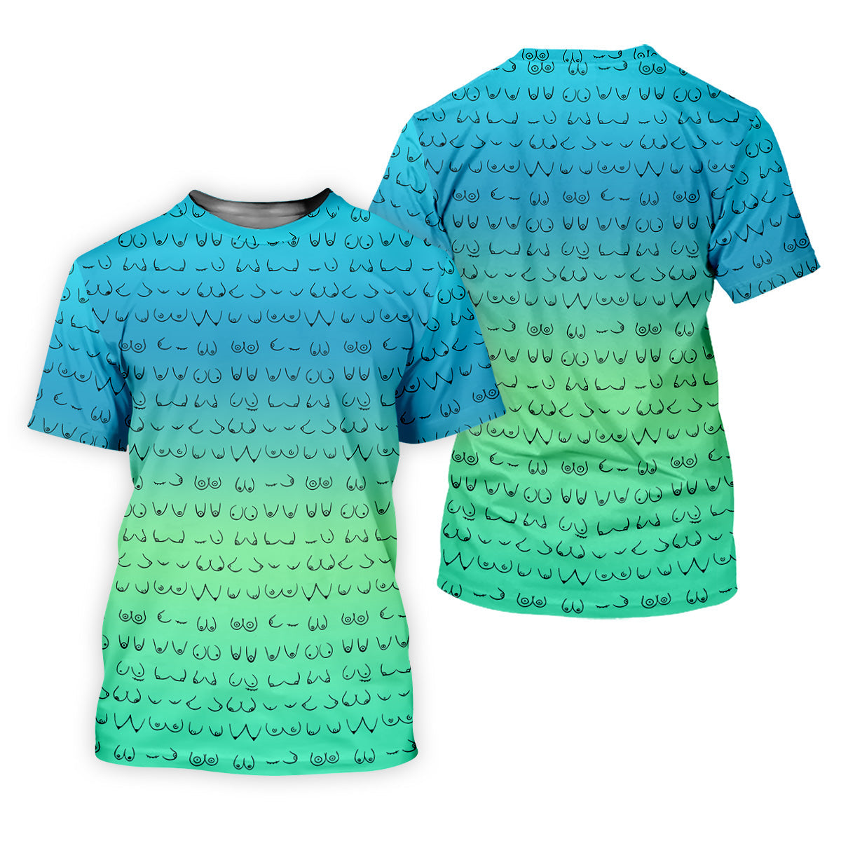 Blue Ombre Mens Funny Golf Shirts , Fun Golf Shirts For Men, Men Golf Polo Shirts, Cool Golf Gifts