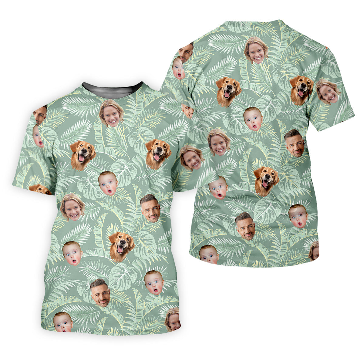 Tropical Leaf Pattern Mens Hawaiian Golf Shirts, Custom Team Shirt, Green Polo Shirt, Best Gifts For Men Golfers