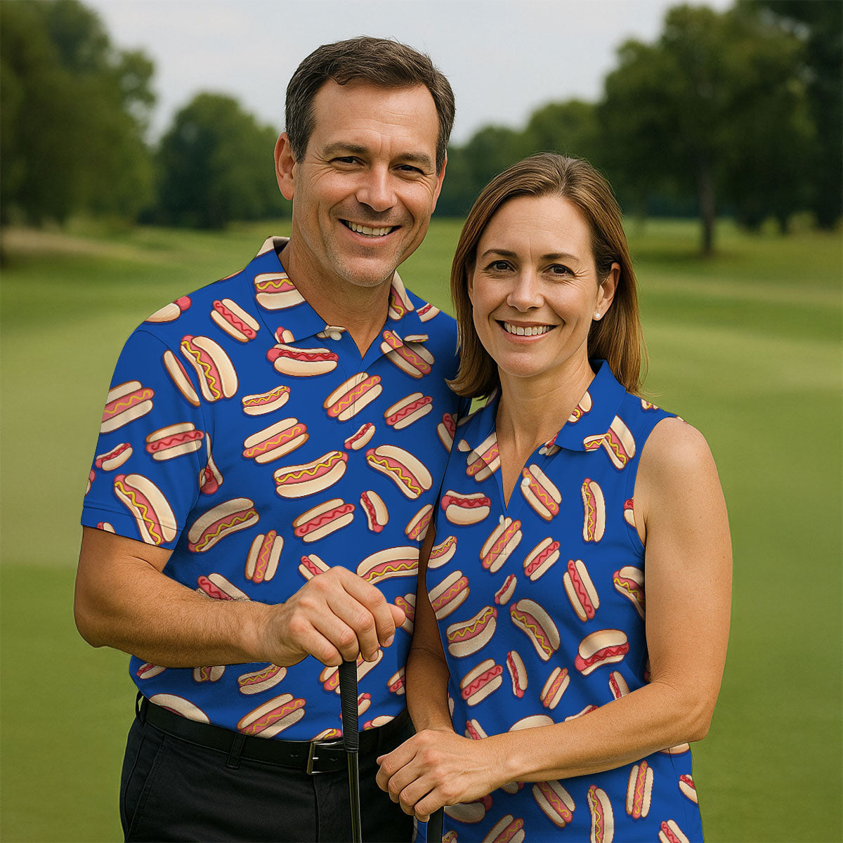 Sausage And Bun Hot Dog Fun Golf Shirt, Polo Shirts For Men, Golf Gift For Men, Golf Shirts For Men