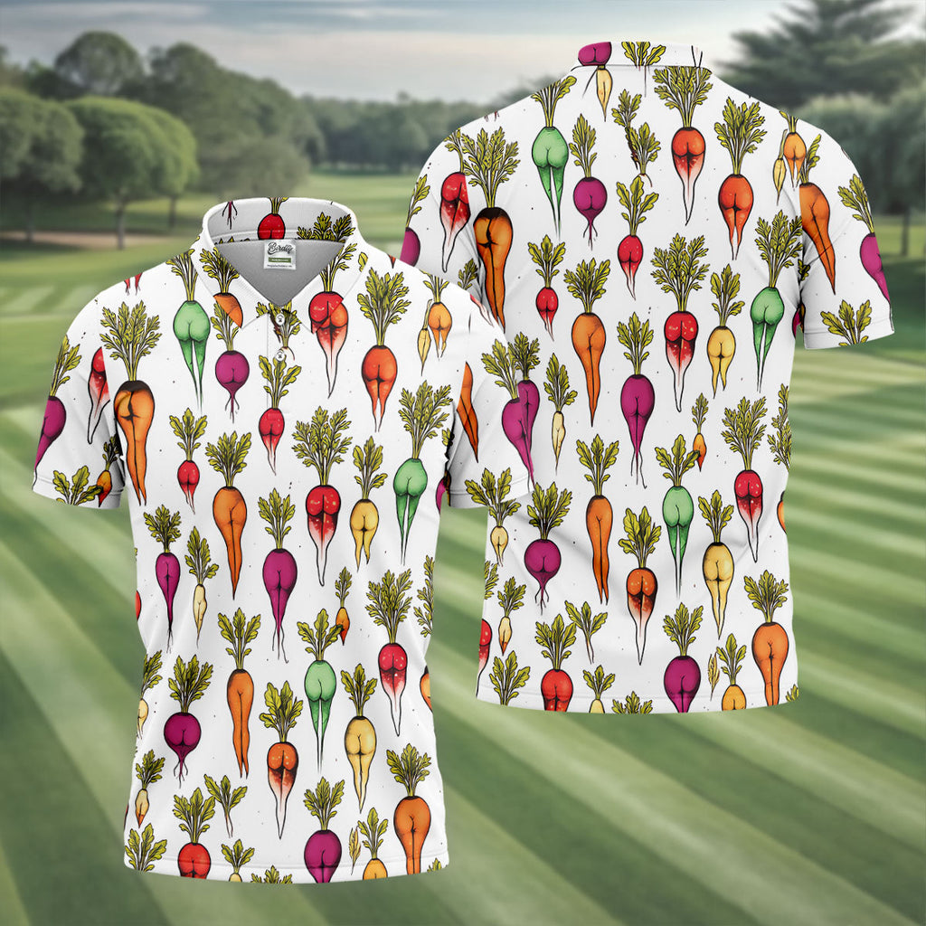 Dirty Funny Vegetable Adult Humor Golf Tops For Men, Golf Shirts For Men, Polo Shirts For Men